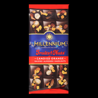 Шоколад чорний з мигдалем Millennium Fruits&Nuts, 90 г