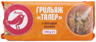 Грильяж Ашан Талер з гарбузовим насінням, 190 г