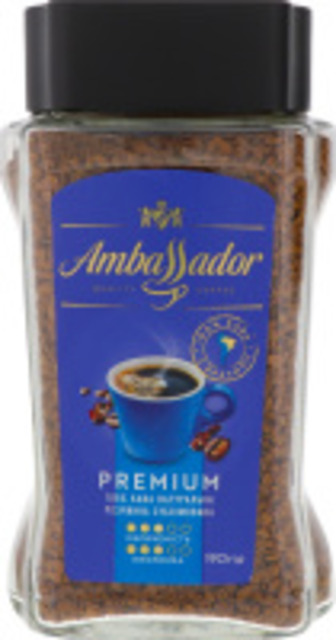 Кава натуральна розчинна сублімована Ambassador Premium, 190 г