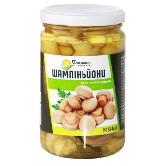 Шампіньйони Домашні продукти мариновані цілі сб 314 г