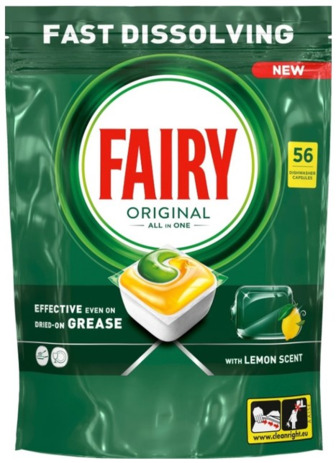 Капсули для посудомийних машин Fairy Original All In One Лимон, 56 шт. (8700216237352)