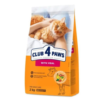 Сухий корм для котів Club 4 Paws Преміум з телятиною 2 кг (4820269140189)