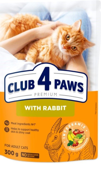 Сухий корм для котів Club 4 Paws Преміум з кроликом 0.3 кг (4820269140202)