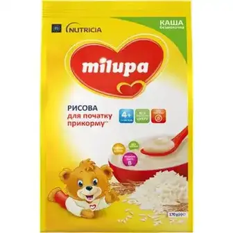 Дитяча каша Milupa безмолочна Рисова від 4-х місяців, 170 г
