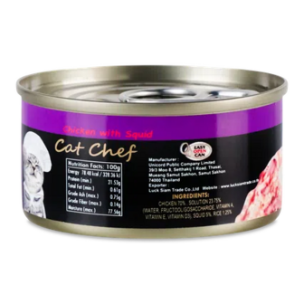 Корм для котів Cat Chef м'ясо курки з кальмарами, 80г