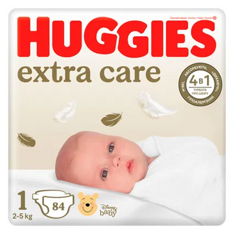 Підгузки Huggies Extra Care Mega 1 (2-5 кг), 84шт