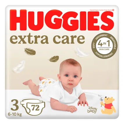 Підгузки Huggies Extra Care Mega 3 (6-10 кг), 72шт