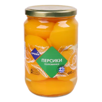 Персики половинками «Премія»® в легкому сиропі, 680г (680г)