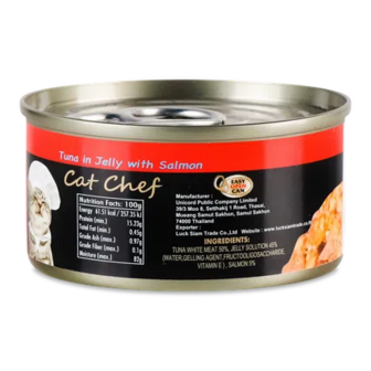 Корм для котів Cat Chef тунець з лососем у желе, 80г