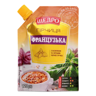 Гірчиця «Щедро» «Французька», 120г (120г)