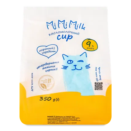 Сир кисломолочний MiMiMilk 9%, 350г