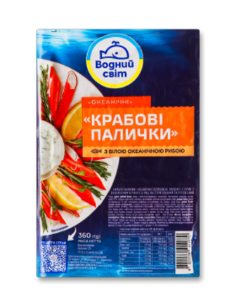 Крабові палички Водний Світ охолоджені, 360 г в/у