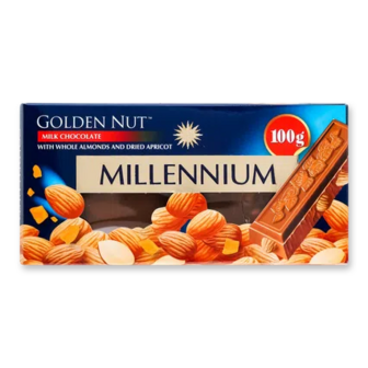 Шоколад молочний Millennium Golden Nut мигдаль-курага, 100г