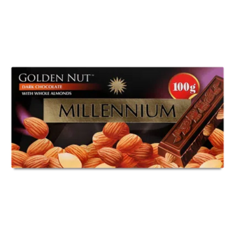 Шоколад чорний Millennium Golden Nut з мигдалем, 100г