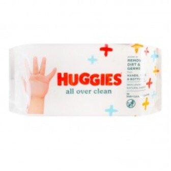 СЕРВЕТКИ ВОЛОГІ ДИТЯЧІ OVER CLEAN /56ШТ/ 1УПАКОВКА HUGGIES