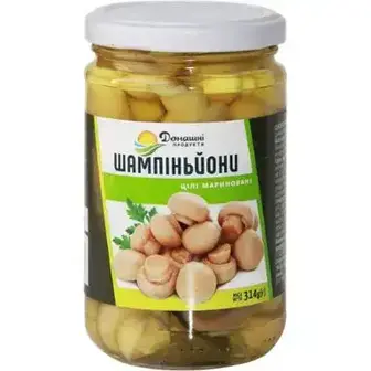 Шампіньйони Домашні продукти мариновані цілі 314 мл