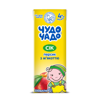 Сік 200 мл Чудо-Чадо персиковий із м’якоттю цукром та вітаміном С 
