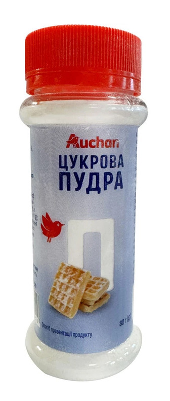 Пудра цукрова Auchan в баночці 80 г