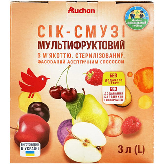 Сік-смузі Auchan мультифруктовий 3 л (4823090132057)