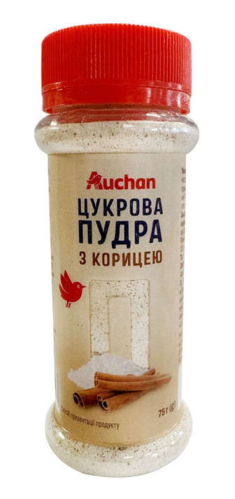 Пудра цукрова Auchan з корицею, 75 г