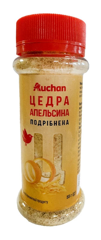 Цедра апельсина Auchan в баночці, 55 г