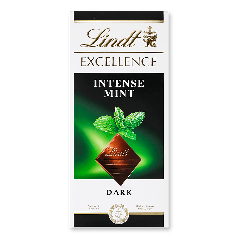 Шоколад Lindt Excellence швейцарський з м&#039;ятою гіркий 100г