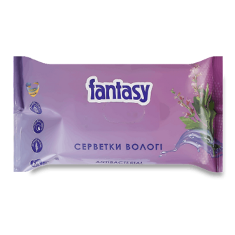 Серветки вологі Fantasy Antibacterial 60шт