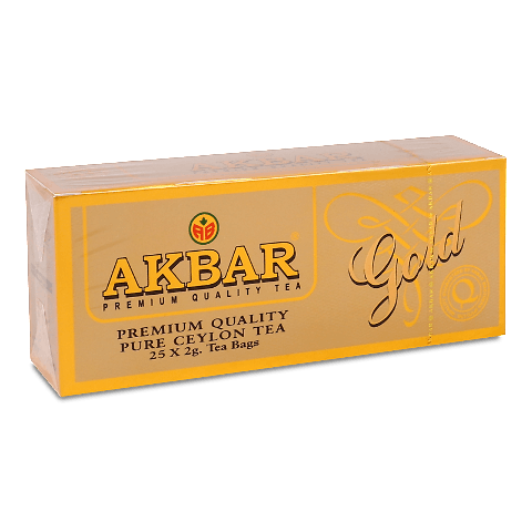 Чай чорний Akbar Gold, пакет 25*2г