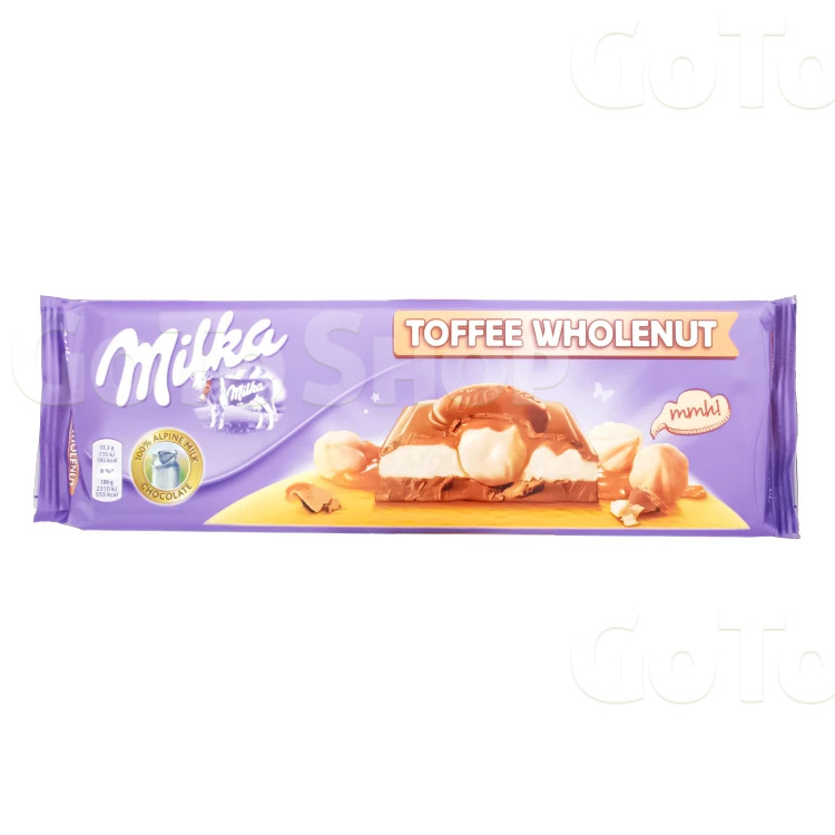 Шоколад молочний Milka з горіхом і карамеллю, 300 г