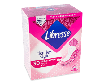 Прокладки щоденні Libresse Daily Fresh Multistyle Plus 30шт/уп (200г)