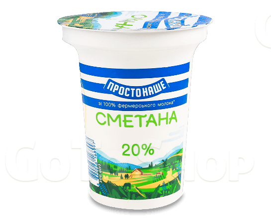 Сметана ПростоНаше 20% стакан 300г