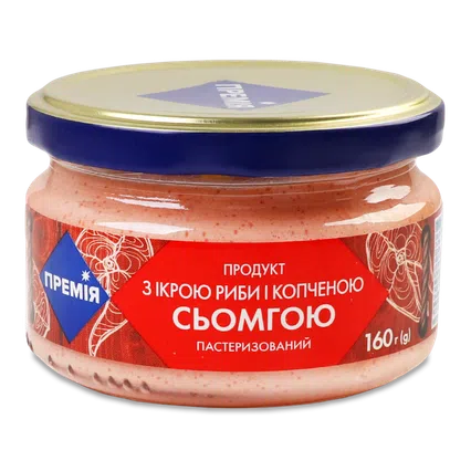 Продукт «Премія»® з ікрою риби і сьомгою пастеризований, 160г