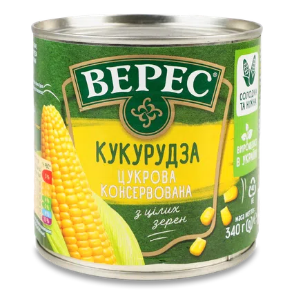 Кукурудза «Верес» цукрова, 340г