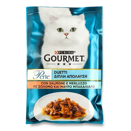 Корм для котів Gourmet Perle Duo лосось-сайда, 85г