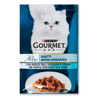 Корм для котів Gourmet Perle Duo океанічна риба-тунець, 85г