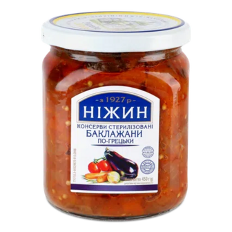 Баклажани «Ніжин» «По-грецьки» в оливковій олії, 450г
