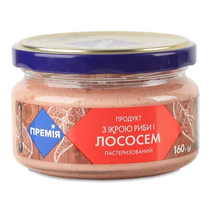 Продукт «Премія»® з ікрою риби і лососем пастеризований, 160г