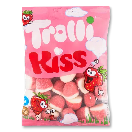 Цукерки Trolli Kiss strawberry жувальні, 200г