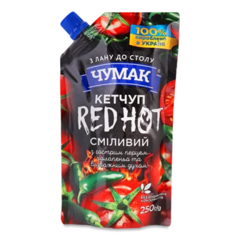 Кетчуп «Чумак» Red Hot з гострим перцем халапеньйо д/п, 250г