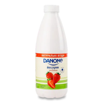 Йогурт Danone полуниця питний 1,5%, 800г