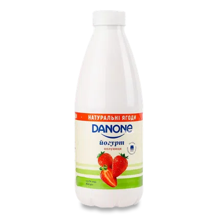 Йогурт Danone полуниця питний 1,5%, 800г