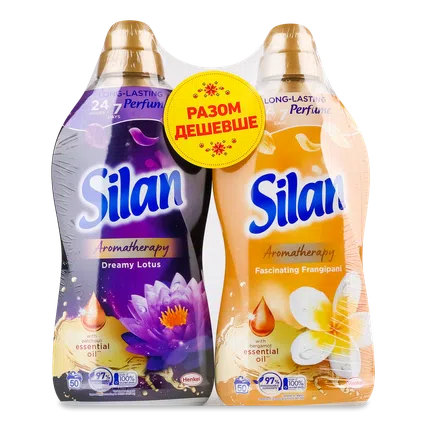 Ополіскувач Silan Dreamy Lotus + Fascinating Frangipani, 2*1100мл