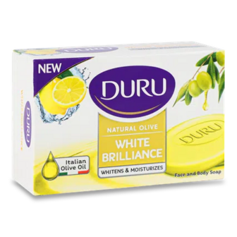 Мило Duru Natural Olive White Brillian з екстрактом папаї та лимона, 90г