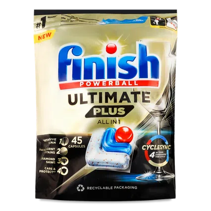 Капсули для посудомийних машин Finish Ultimate Plus All in 1, 45шт