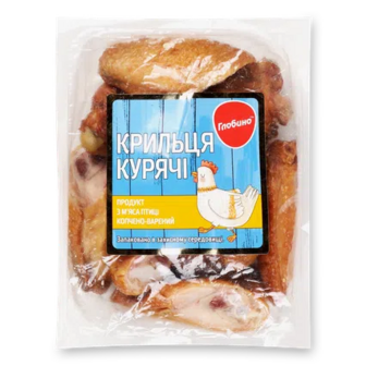 Продукт з м’яса птиці Глобино Крильця курячі к/в, 100г