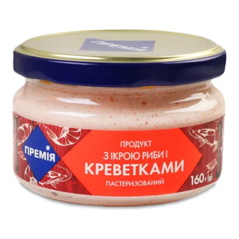 Продукт «Премія»® з ікрою риби і креветками пастеризований, 160г