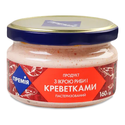 Продукт «Премія»® з ікрою риби і креветками пастеризований, 160г