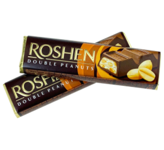 Батончик Roshen Double peanuts мол. шок. 39г