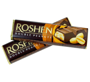 Батончик Roshen Double peanuts мол. шок. 39г