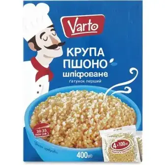 Крупа Varto пшоно шліфоване 4х100 400 г